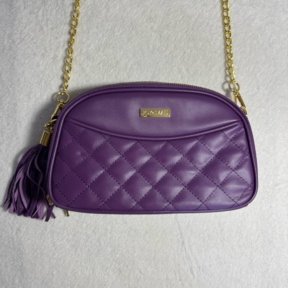Joy & Iman Handbags - NEW Purple Quilted Leather Shoulder Bag Crossbody by Joy & Iman